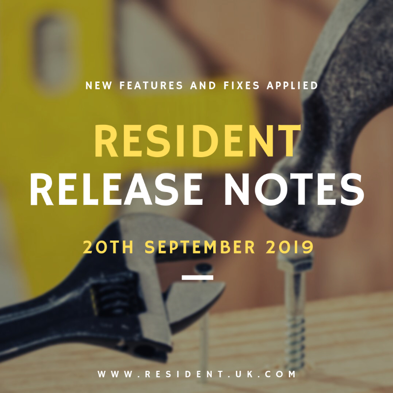 Release Notes – 20th September 2019