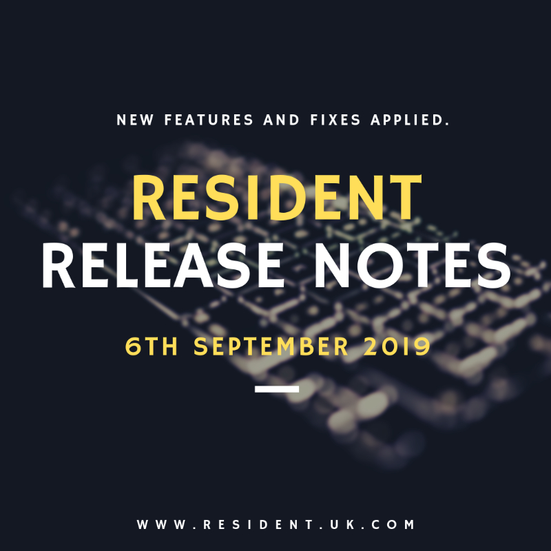 Release Notes – 6th September 2019
