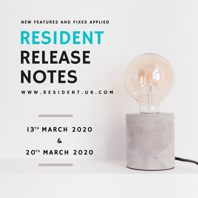 Resident Release Notes – March 2020